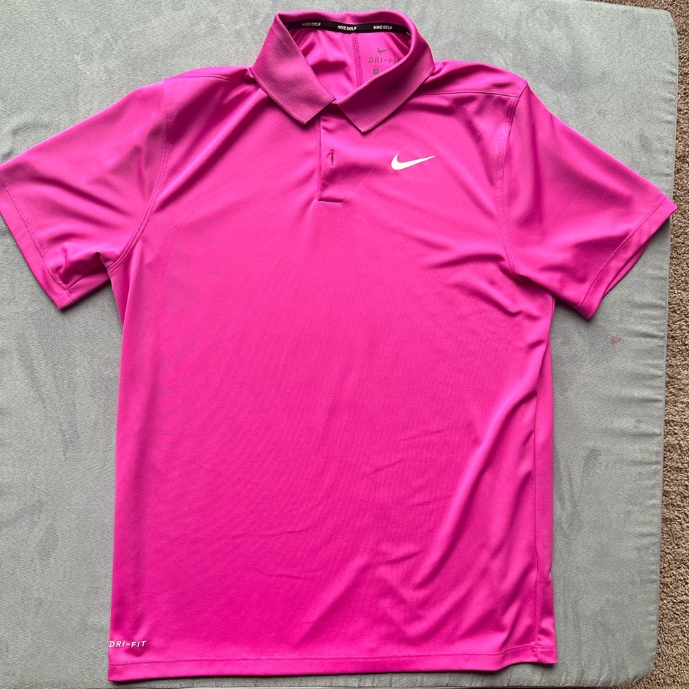 Pink Men’s Nike Golf Dri-Fit Polo (M)